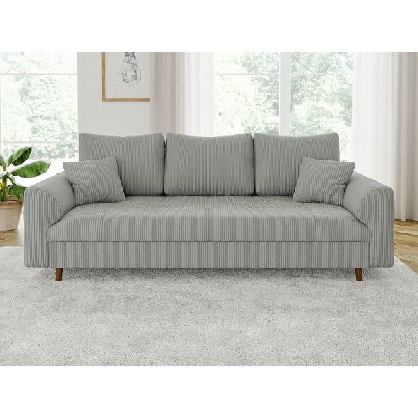 Jasnoszara sztruksowa sofa 210 cm Ariella – Ropez-image-1