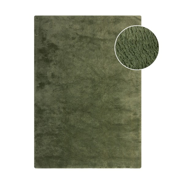 Ciemnozielona syntetyczna skóra 160x230 cm Faroe Wool Look Fur – Flair Rugs