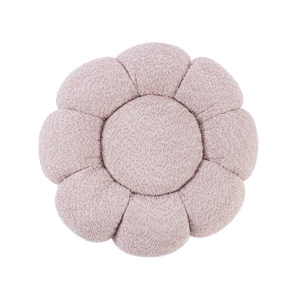 Szaroróżowy podnóżek z materiału bouclé Florel – Bizzotto-image-2