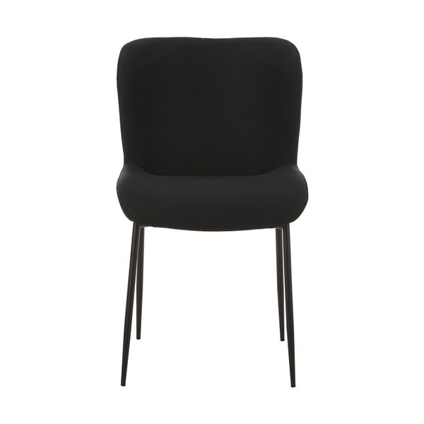 Czarne tapicerowane krzesło z aksamitną powierzchnią Westwing Collection Tess-image-2