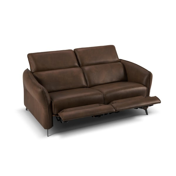 Ciemnobrązowa skórzana sofa 103 cm Hubble – Windsor & Co Sofas-image-4