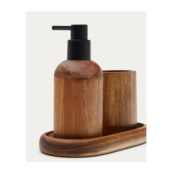 Drewniany kubek na szczoteczki do zębów w naturalnym kolorze Senda – Kave Home-image-2