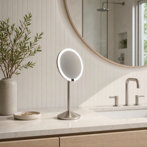 Lustro z oświetleniem/powiększające (powiększenie 10x) kosmetyczne ø 12 cm – simplehuman-image-1