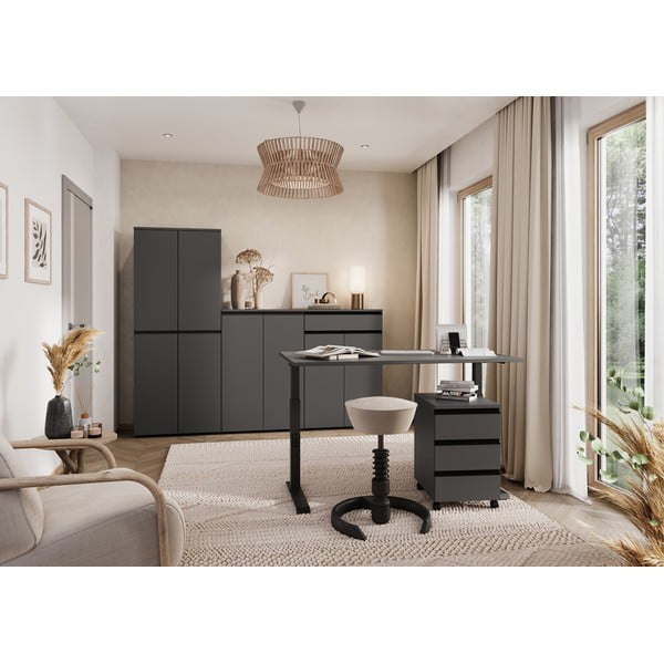 Antracytowa szafa 81x197 cm Bedano – Germania-image-1