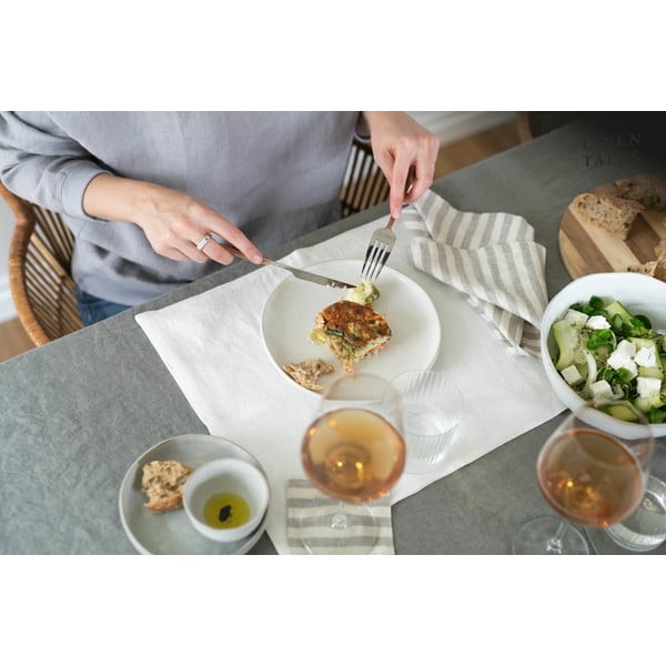 Lniana ścierka 45x65 cm Natural White Stripes – Linen Tales-image-2