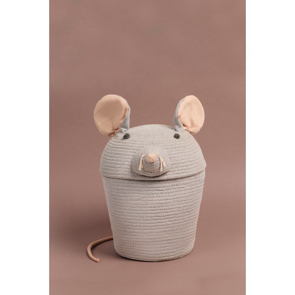 Szary tekstylny dziecięcy kosz na zabawki ø 25x30 cm Renata the Rat – Lorena Canals-image-4