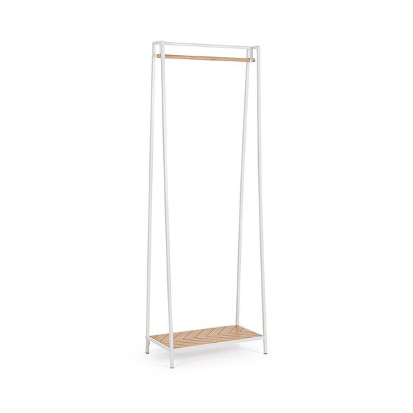 Biały/w naturalnym kolorze stalowy stojak na ubrania 63x180x34 cm Haldor – Yes Everyday