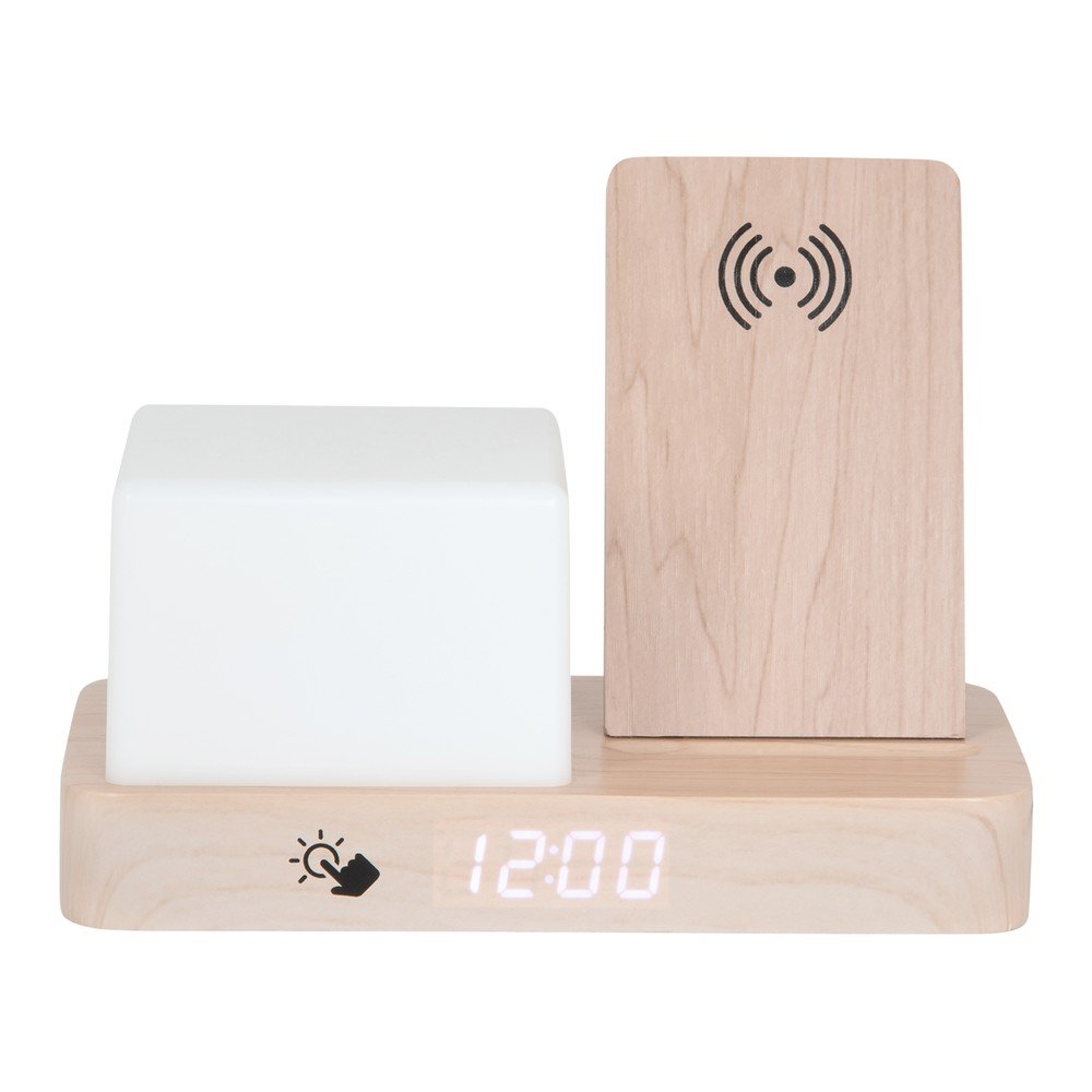 Budzik cyfrowy/stołowy  z ładowarką bezprzewodową Retro LED Night Light – Karlsson (zdjęcie 4)
