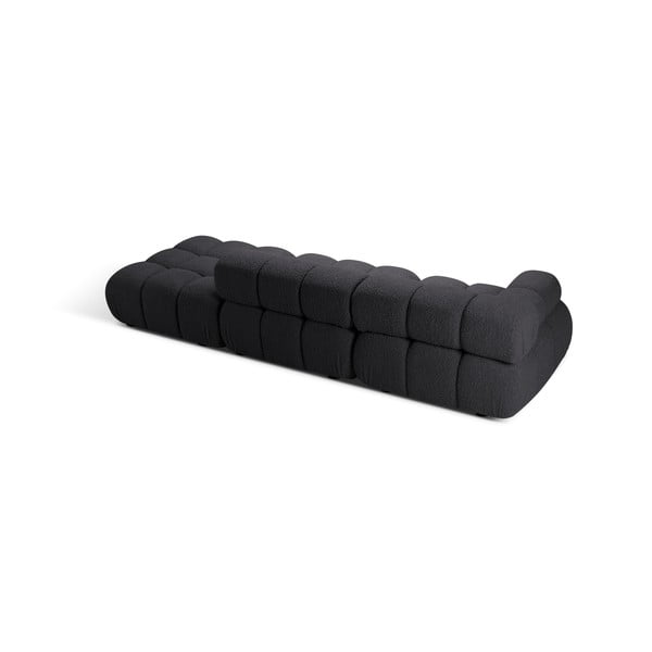 Antracytowa sofa modułowa z materiału bouclé 288 cm Bellis – Micadoni -image-4