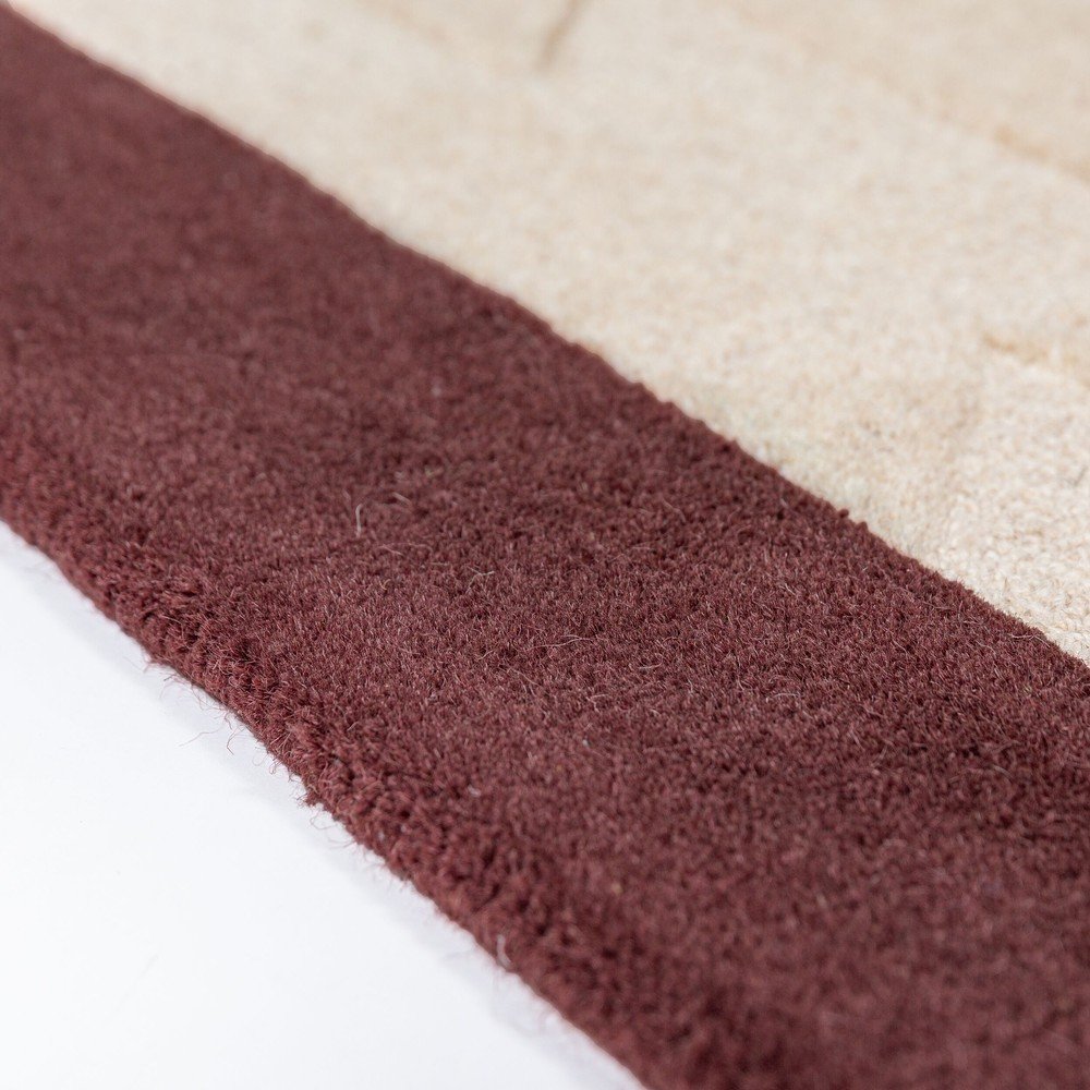 Bordowy/w naturalnym kolorze wełniany dywan tkany ręcznie 120x170 cm Apex Border Wool – Flair Rugs (zdjęcie 4)