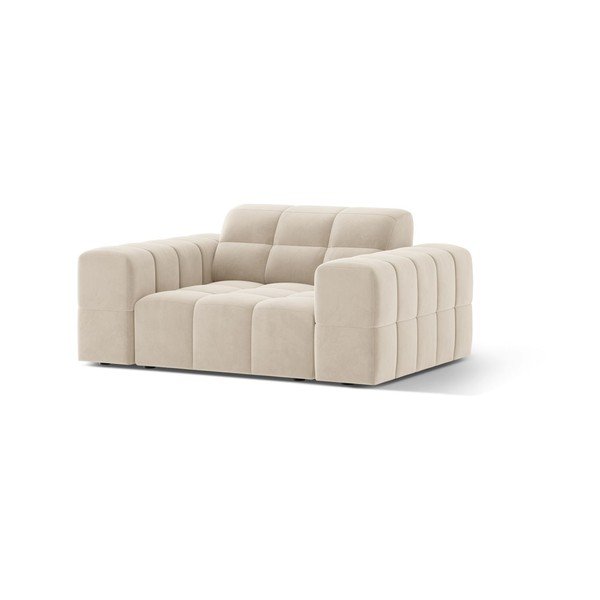 Kremowy aksamitny fotel Chicago – Cosmopolitan Design-image-1