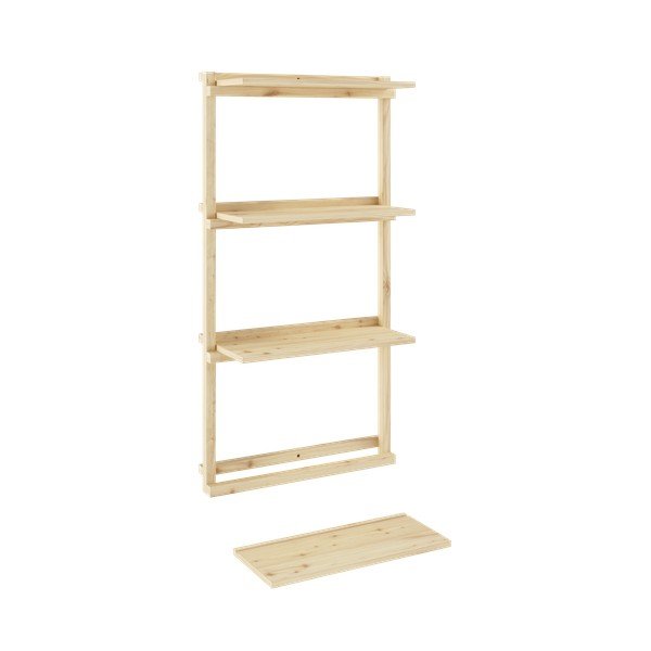 Regał ścienny z litego drewna sosnowego w naturalnym kolorze 66x127 cm Groove – Karup Design-image-4