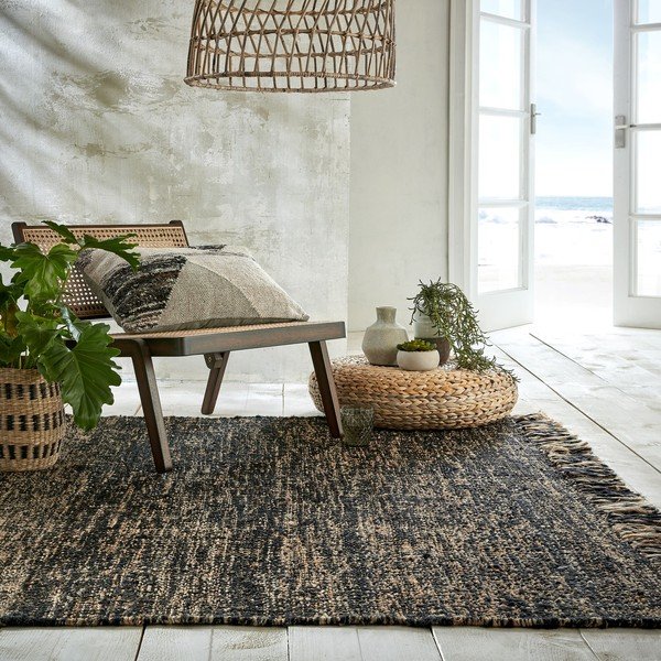 Czarny dywan z juty Flair Rugs Idris, 160x230 cm-image-2
