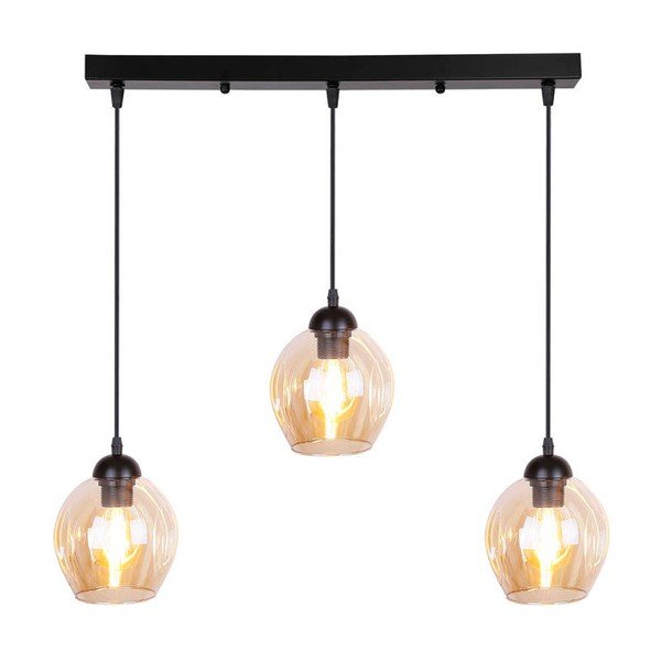 Czarna lampa wisząca ze szklanym kloszem 14x70 cm Aspa – Candellux Lighting-image-4