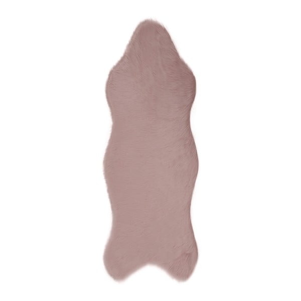 Różowy chodnik ze sztucznej skóry Pelus Powder, 75x200 cm