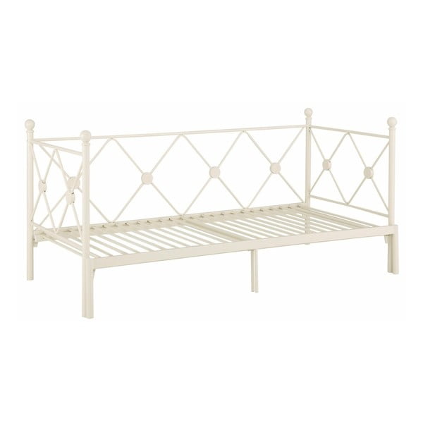 Białe rozkładane łóżko jednoosobowe Støraa Johnson, 90/180x200 cm