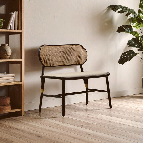 Tapicerowana ławka w naturalnym kolorze Cebu – Premier Housewares-image-1