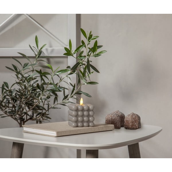 Szara woskowa świeca LED Star Trading Flamme Dot, wys. 9,5 cm-image-3