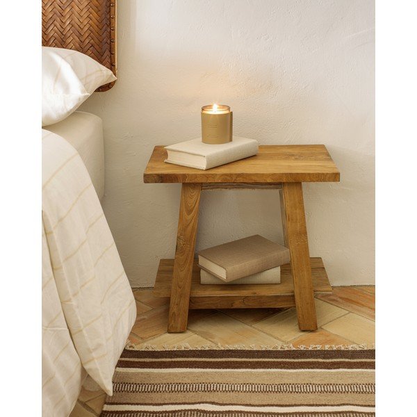 Podnóżek z drewna tekowego Kave Home Safara-image-1