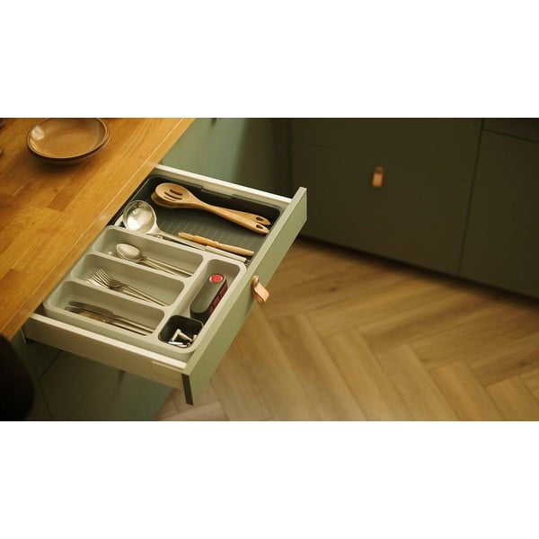 Szary regulowany wkład na sztućce do szuflady Joseph Joseph DrawerStore-image-1