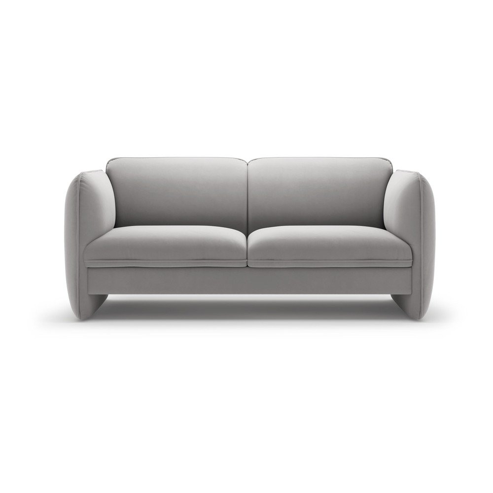 Jasnoszara aksamitna sofa 168 cm Georgia – Micadoni