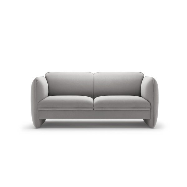 Jasnoszara aksamitna sofa 168 cm Georgia – Micadoni 