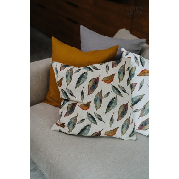 Lniana poszewka na poduszkę 50x50 cm Golden Fall – Linen Tales-image-3