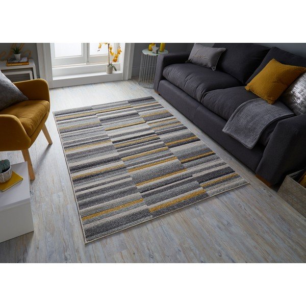 Szaro-żółty dywan Flair Rugs Urban Lines, 100x150 cm-image-4