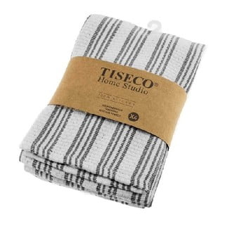 Komplet 4 szarych bawełnianych ścierek Tiseco Home Studio, 50x70 cm