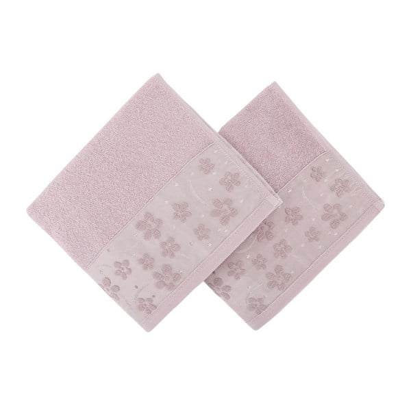 Zestaw 2 różowych ręczników Papaya, 50x90 cm