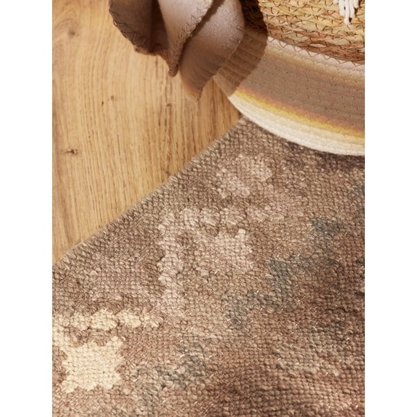 Jasnoniebiesko-beżowy wełniany chodnik dwustronny tkany ręcznie 60x190 cm Kamal Dune – Nouristan-image-4