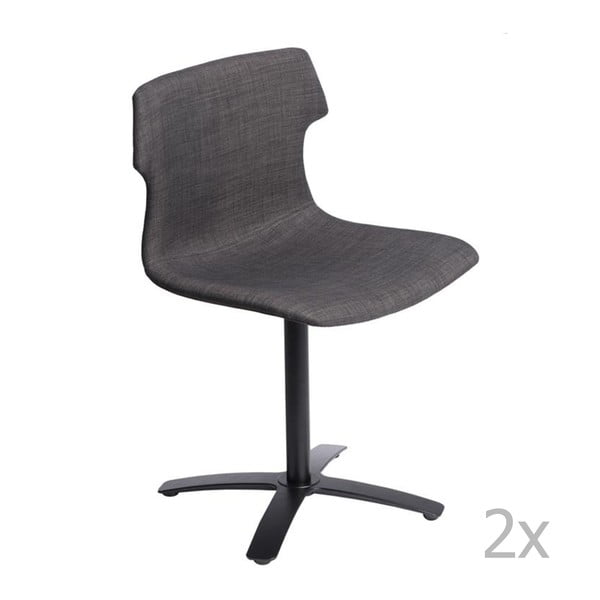 Zestaw 2 brązowych tapicerowanych krzeseł D2 Techno One