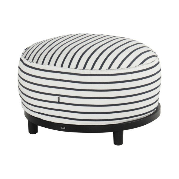 Biały/niebieski puf ogrodowy z tkaniny sunbrella Emma – Hartman-image-1