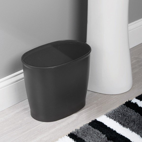 Czarny owalny kosz na śmieci InterDesign Kent, 5 l-image-1