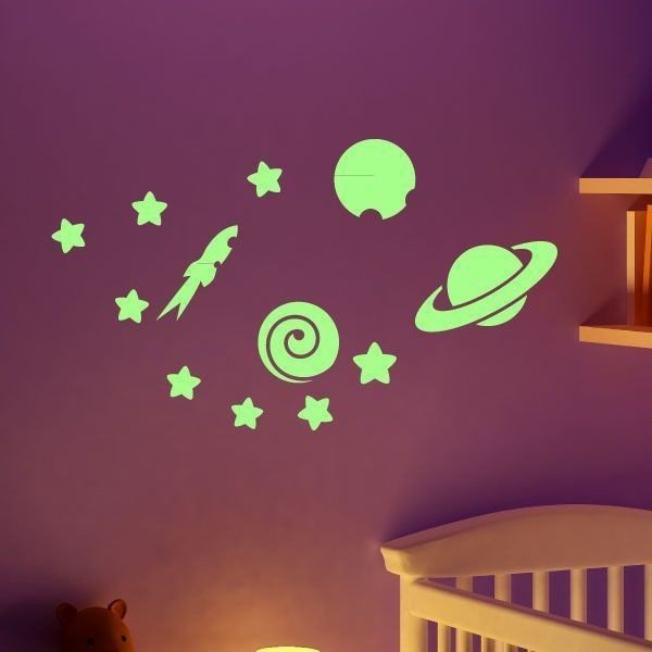 Świecąca w ciemności naklejka Planets and Stars, 55x10 cm-image-1