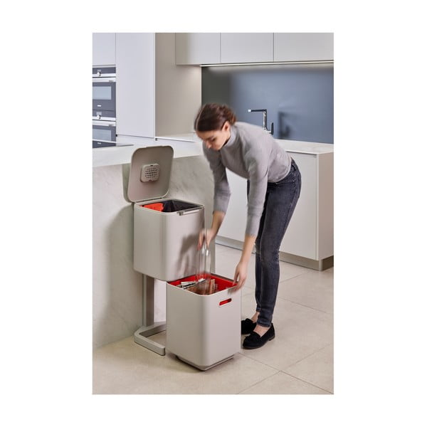 Kremowy kosz do segregowania Joseph Joseph Totem Compact, 40 l-image-3