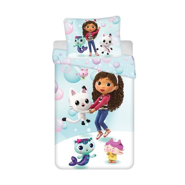 Pościel dziecięca jednoosobowa z mikrowłókna 140x200 cm Gabby's Dollhouse "bubbles" – Jerry Fabrics