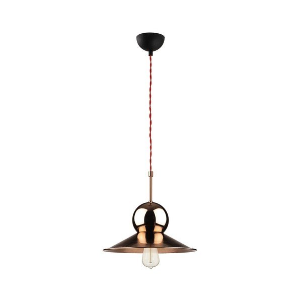 Czarna metalowa lampa wisząca w kolorze miedzi Opviq lights Stathis