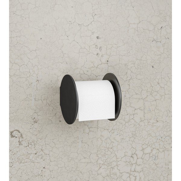 Czarny ścienny uchwyt na papier toaletowy Nupo – LIND DNA-image-1