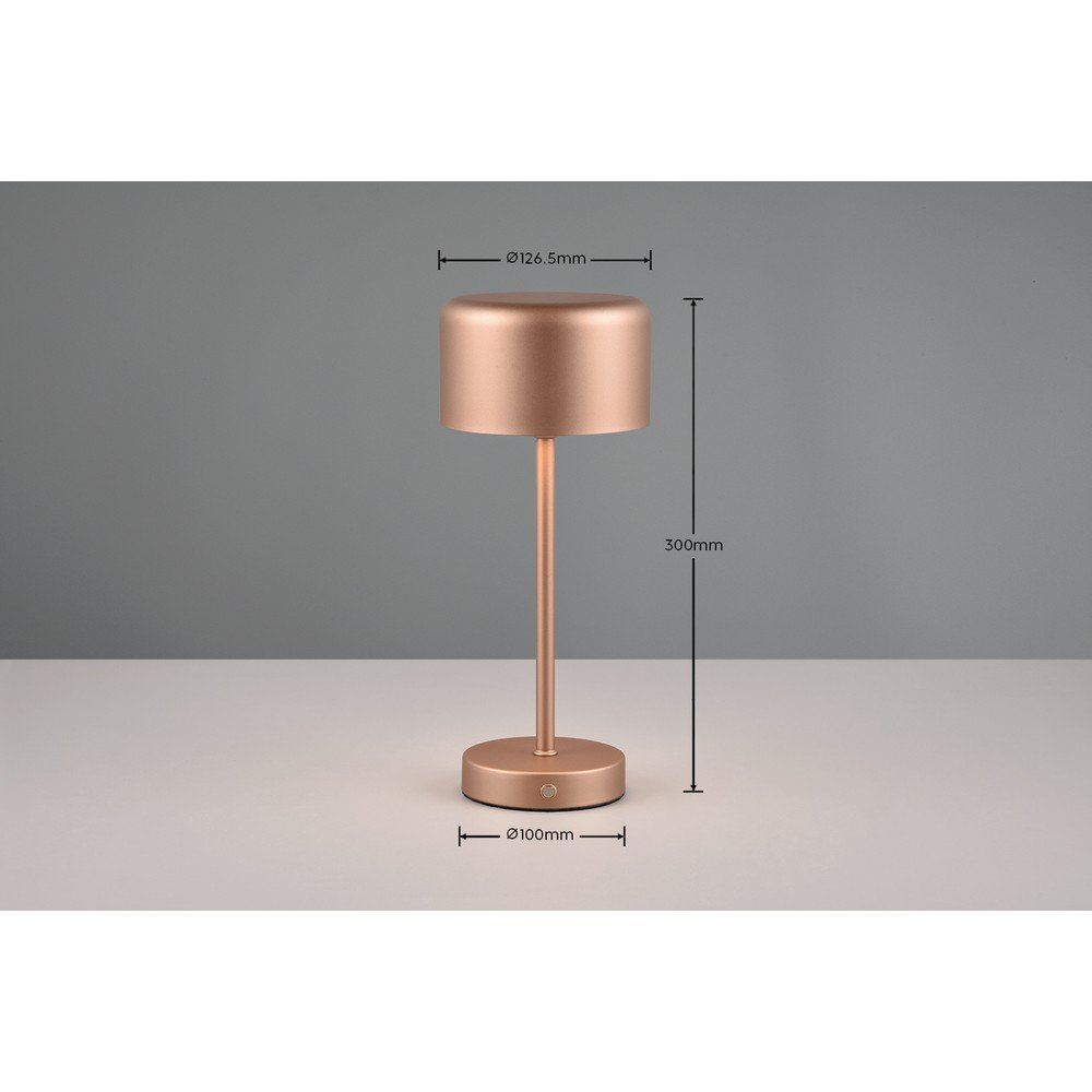 Lampa stołowa LED w kolorze miedzi ze ściemniaczem (wys. 30 cm) Jeff – Reality (zdjęcie 5)