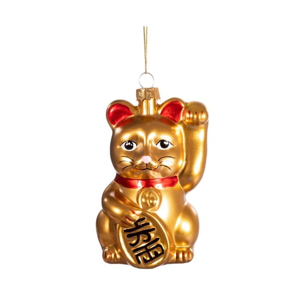 Szklana ozdoba świąteczna wykonana ręcznie 11 cm Lucky Cat – Sass & Belle