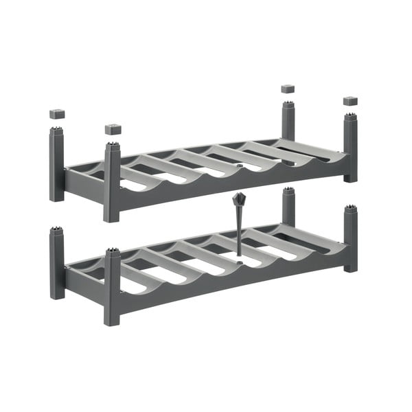 Szary plastikowy stojak na wino Vario – Rotho-image-3