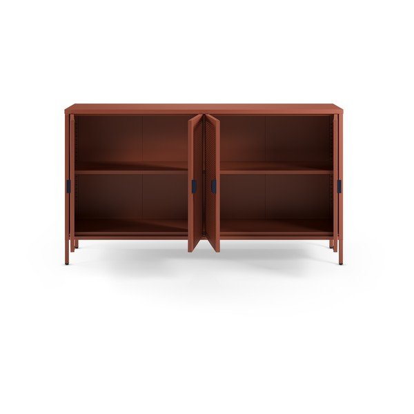 Metalowa szafka w kolorze terakoty 160x90x40 cm Sayla – Marckeric-image-1
