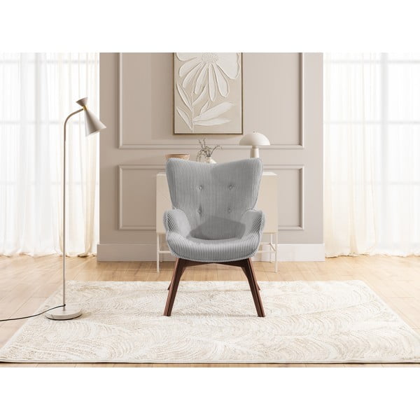 Szary sztruksowy fotel Niko – Ropez-image-1