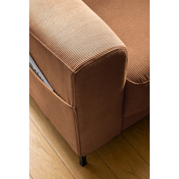 Pomarańczowobrązowy sztruksowy fotel Lofty Lilly – Miuform-image-4