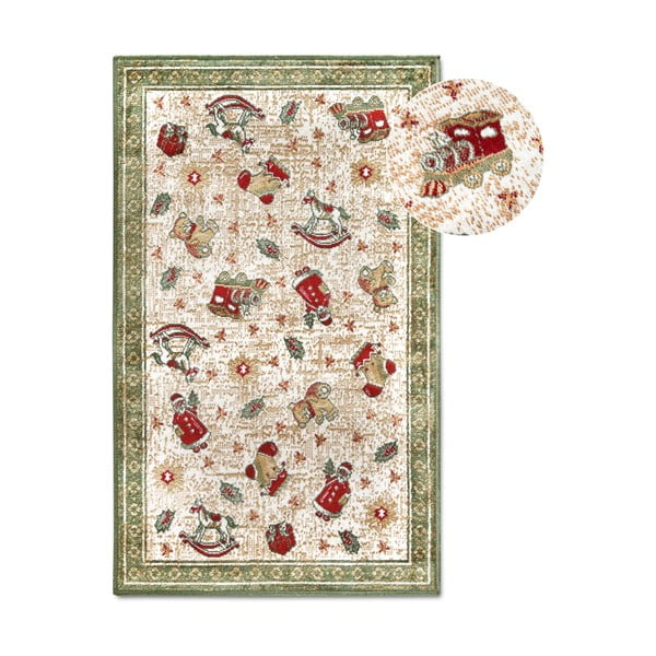 Zielony dywan z mieszanki bawełny ze świątecznym motywem 50x80 cm Toy's Delight Green Christmas – Villeroy&Boch