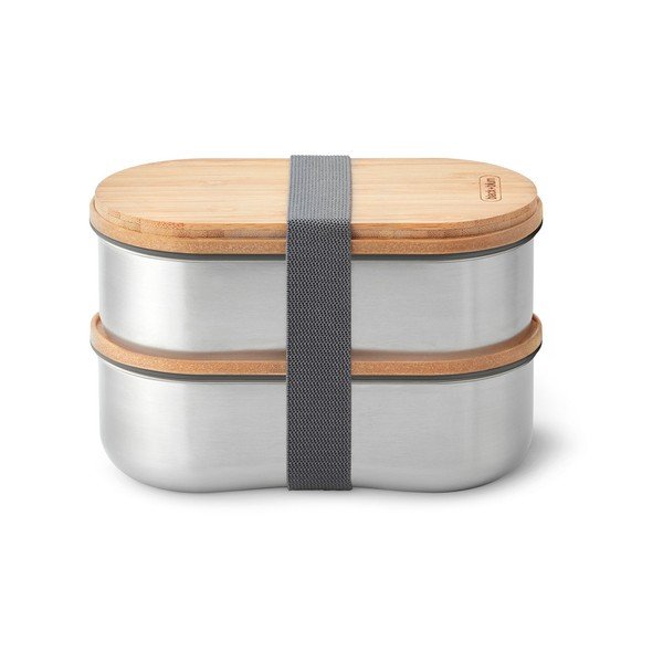 Lunchbox 2 szt. z podziałką Bento – Black + Blum