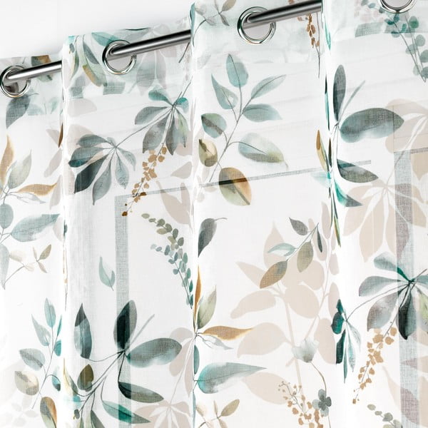 Biało-zielona firanka 140x240 cm Dilaris – douceur d'intérieur-image-2