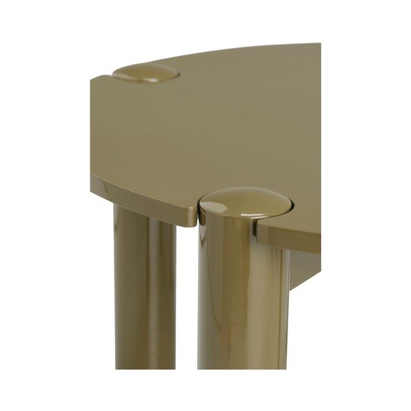 Okrągły stolik z płyty MDF w kolorze khaki ø 80 cm Pussel – Ellos Home-image-3