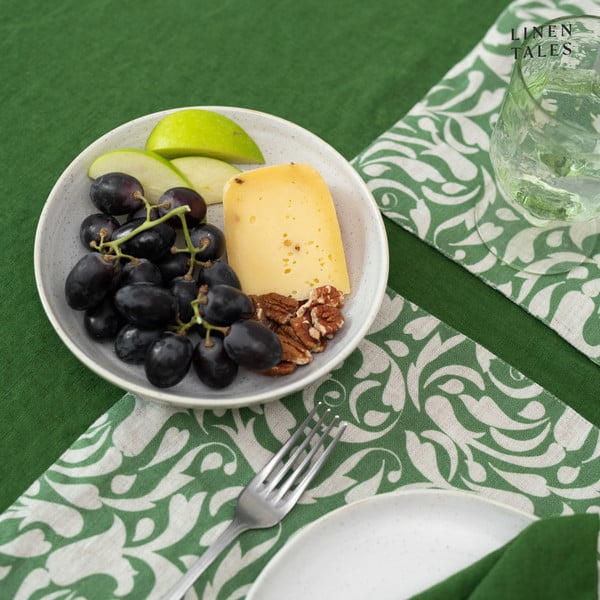 Lniana mata stołowa 35x45 cm Evergreen Damask – Linen Tales-image-4